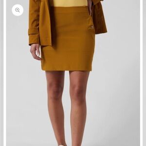 ATHLETA Vienna Cargo Skort skirt with built in shorts mustard yellow brown 6